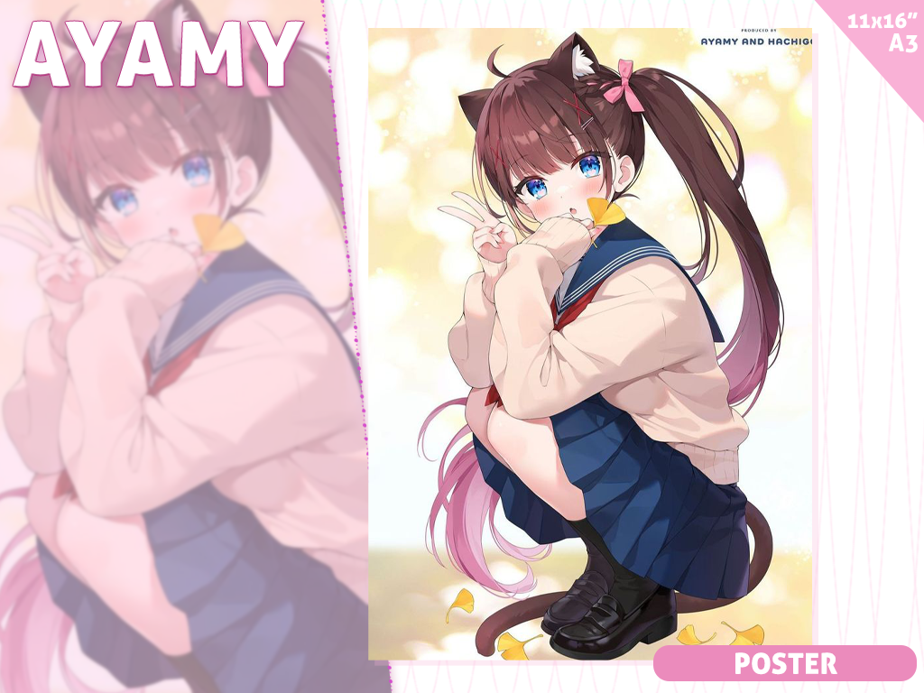 [Preorder] A3 poster Ayamy School girl crouch