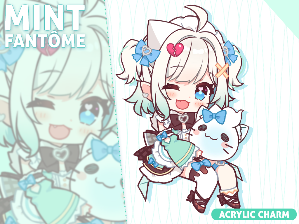 [Preorder] Mint acrylic charm - mascot hug