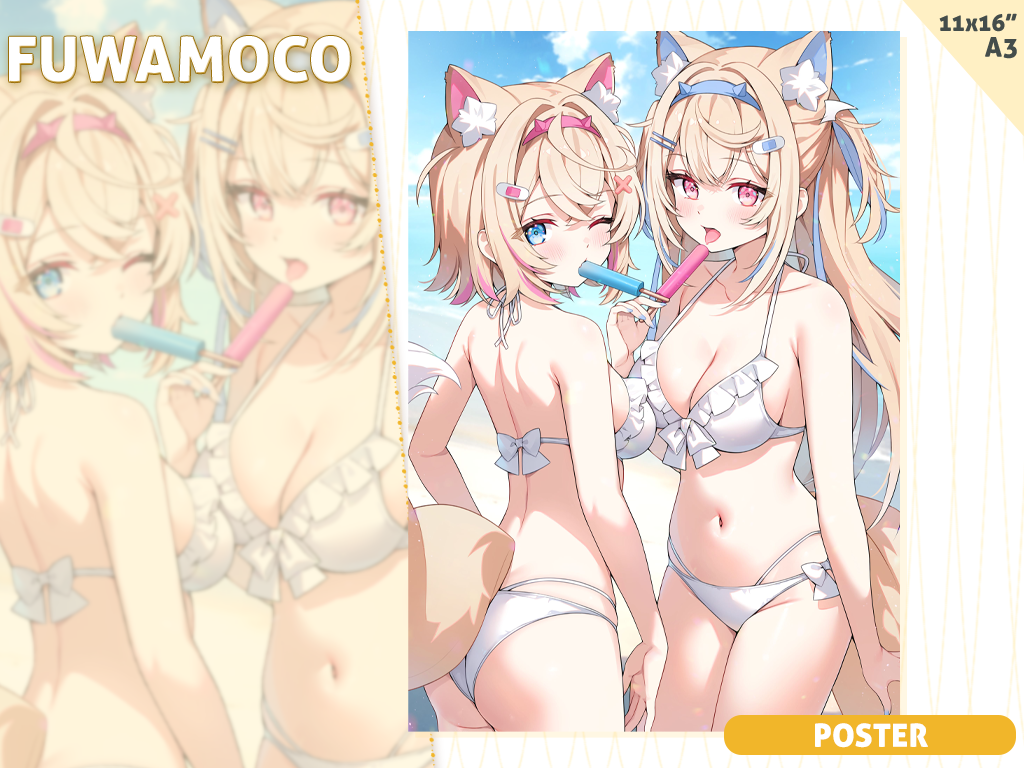 [Preorder] A3 poster FUWAMOCO white MIZUGI