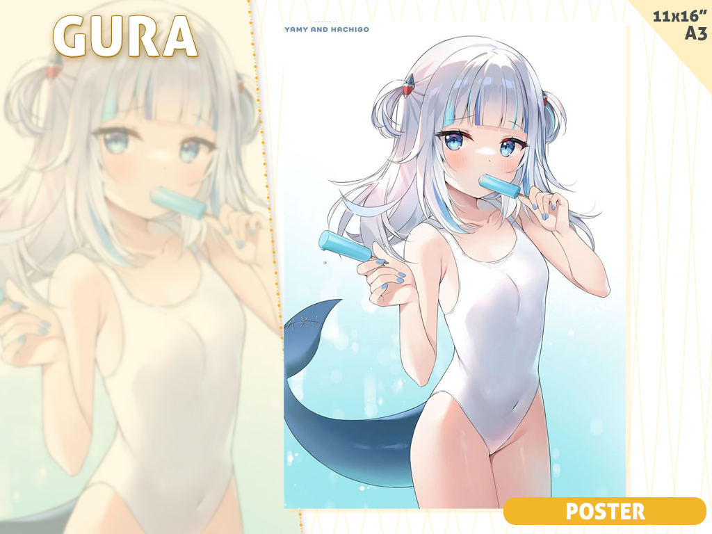 [Preorder] A3 poster Gura White school MIZUGi